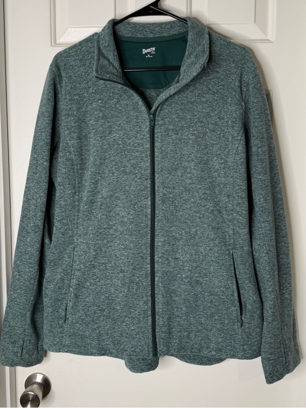 Duluth Trading Co Heathered Forest Green Fleece Full Zip Pullover